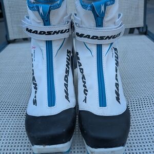 Madshus White and Blue Ski Boots